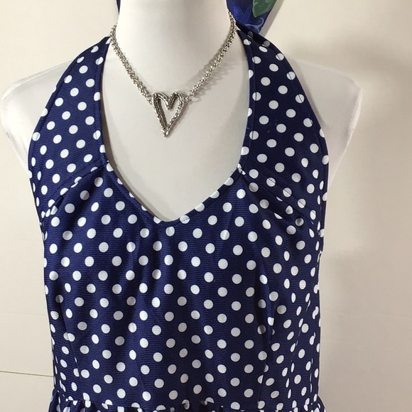 Vintage polka dot halter maxi dress - Picture 3 of 10